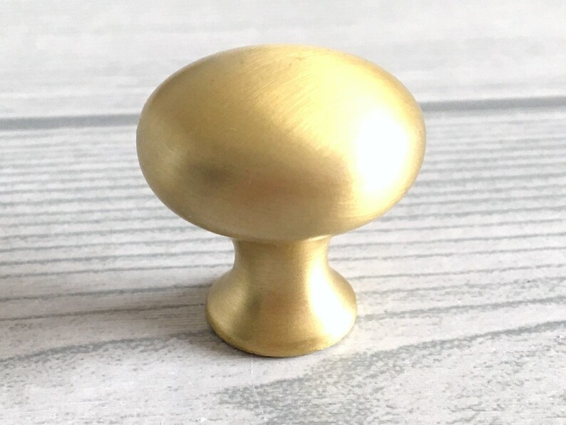 Brushed Brass Gold Knob Door Knob Handle Pull Drawer Etsy