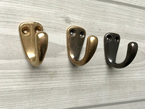 Small Wall Hooks Brass Hook Decorative Hooks Wall Hook Antique Bronze Black Retro Coat Hangers Rack Hooks Lynns Hardware Versatile Hook