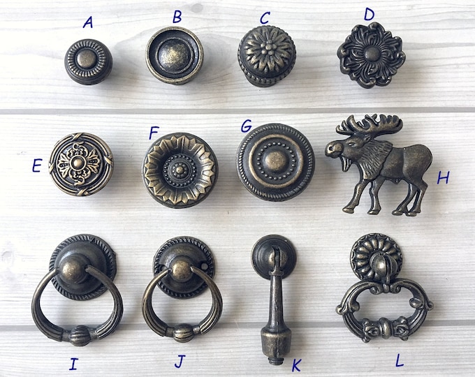 Knob Vintage Look Drawer Pull Dresser Pulls Drawer Knobs Antique Bronze