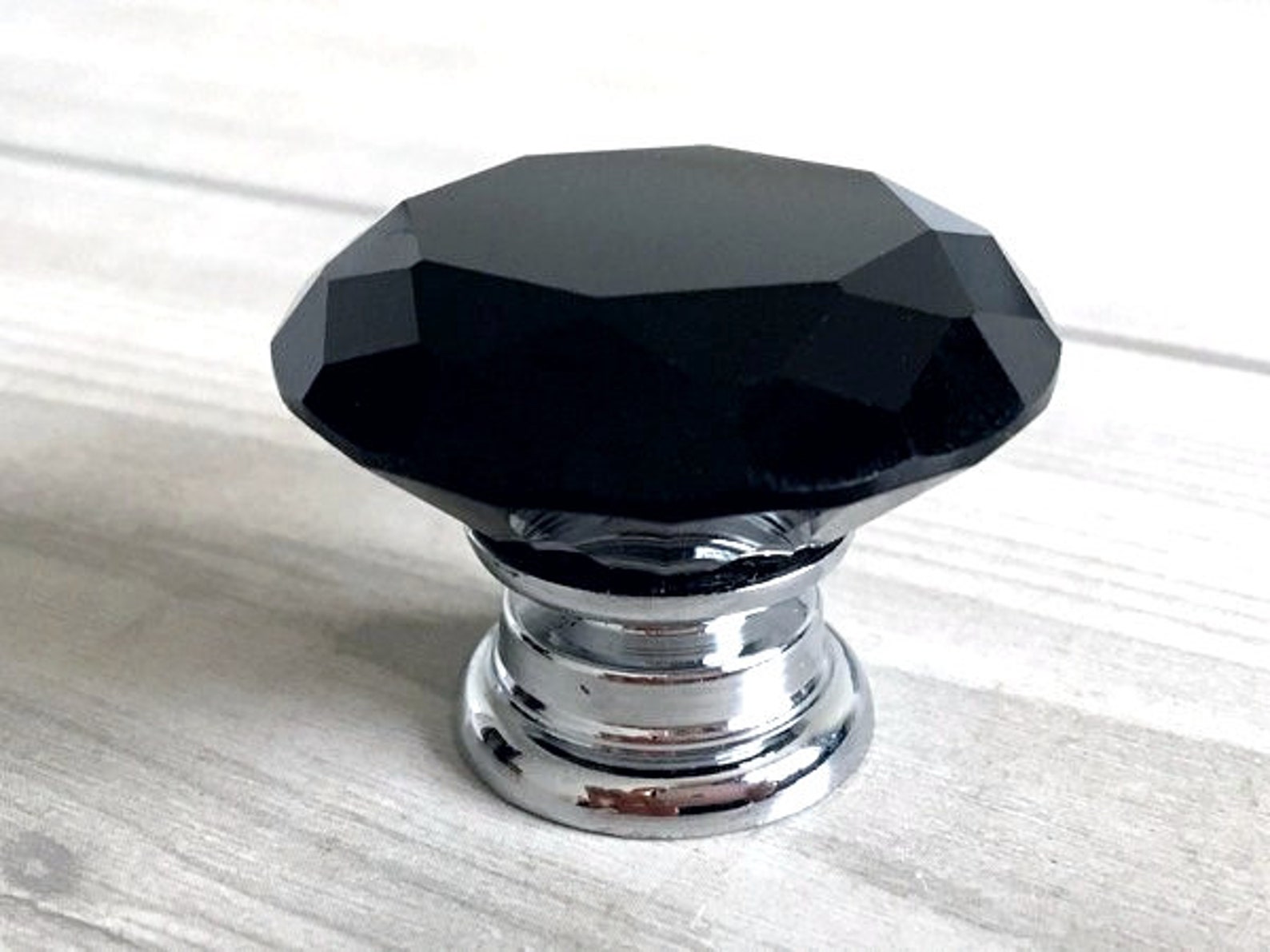 Black Glass Dresser Knob Crystal Drawer Knobs Pulls Handle Etsy