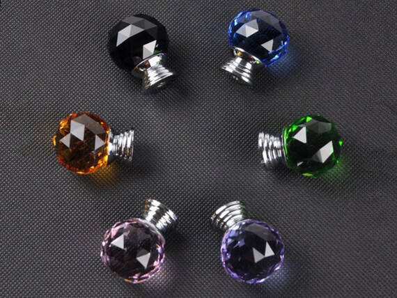 0 8 20 Mm Small Crystal Glass Knob Dresser Drawer Knobs Etsy