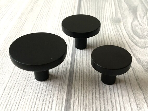 Circle Drawer Knob Matte Black Knob Drawer Pulls Drawer Knob Etsy