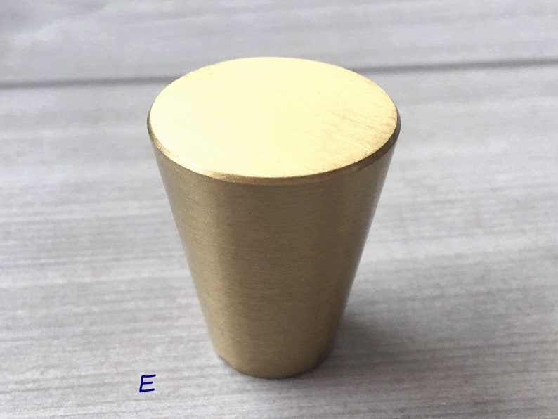 Tapered Brass Knob Brass Cone Knob Drawer Knobs Pulls Handles Etsy