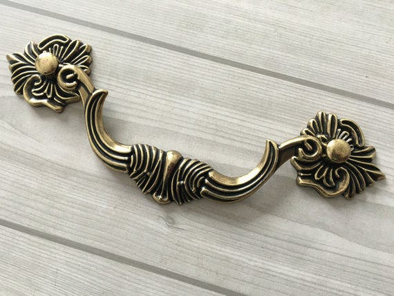 5 75 Vintage Style Drop Handle Bail Drawer Pulls Dresser Etsy