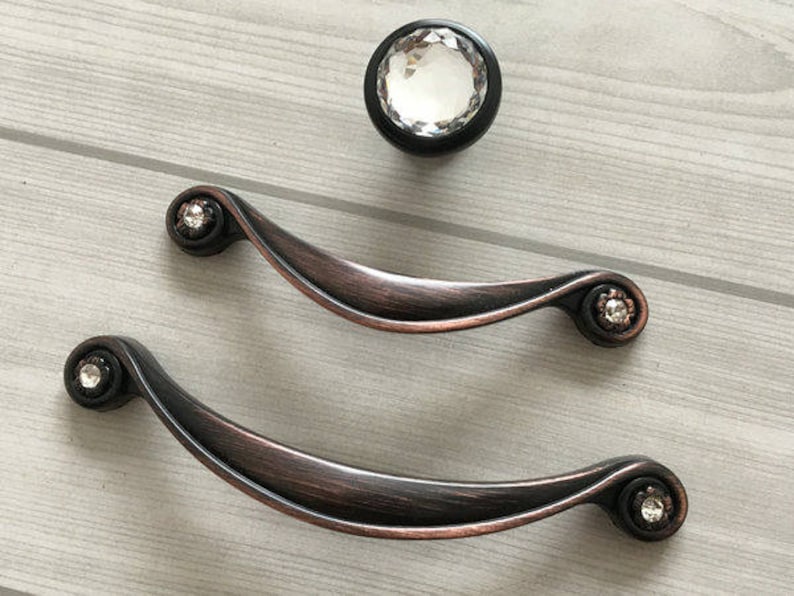 375 5 Crystal Drawer Knobs Pulls Handles Glass Etsy