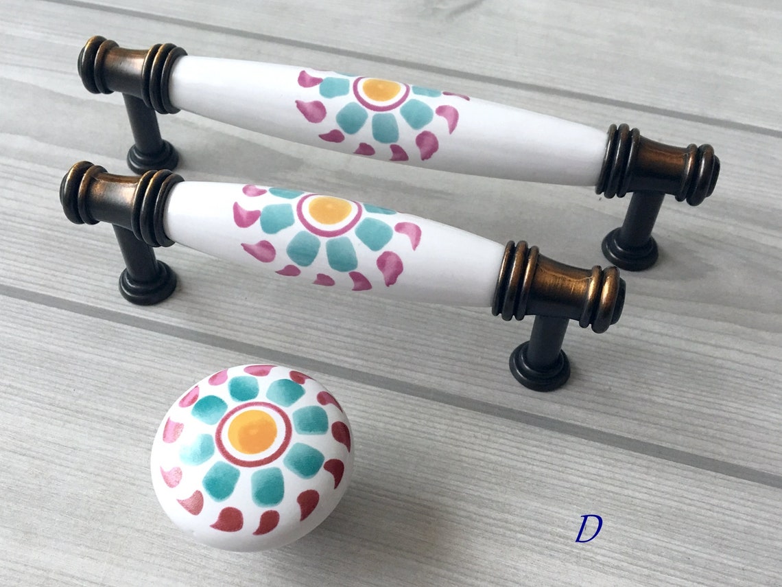 96 128 mm Blume Küchenschrank Griffe Möbelgriffe Bunte | Etsy