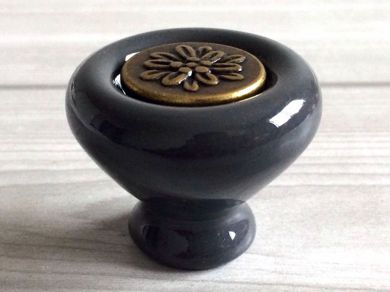 Gray Knobs Kitchen Knobs Dresser Door Knob Drawer Etsy