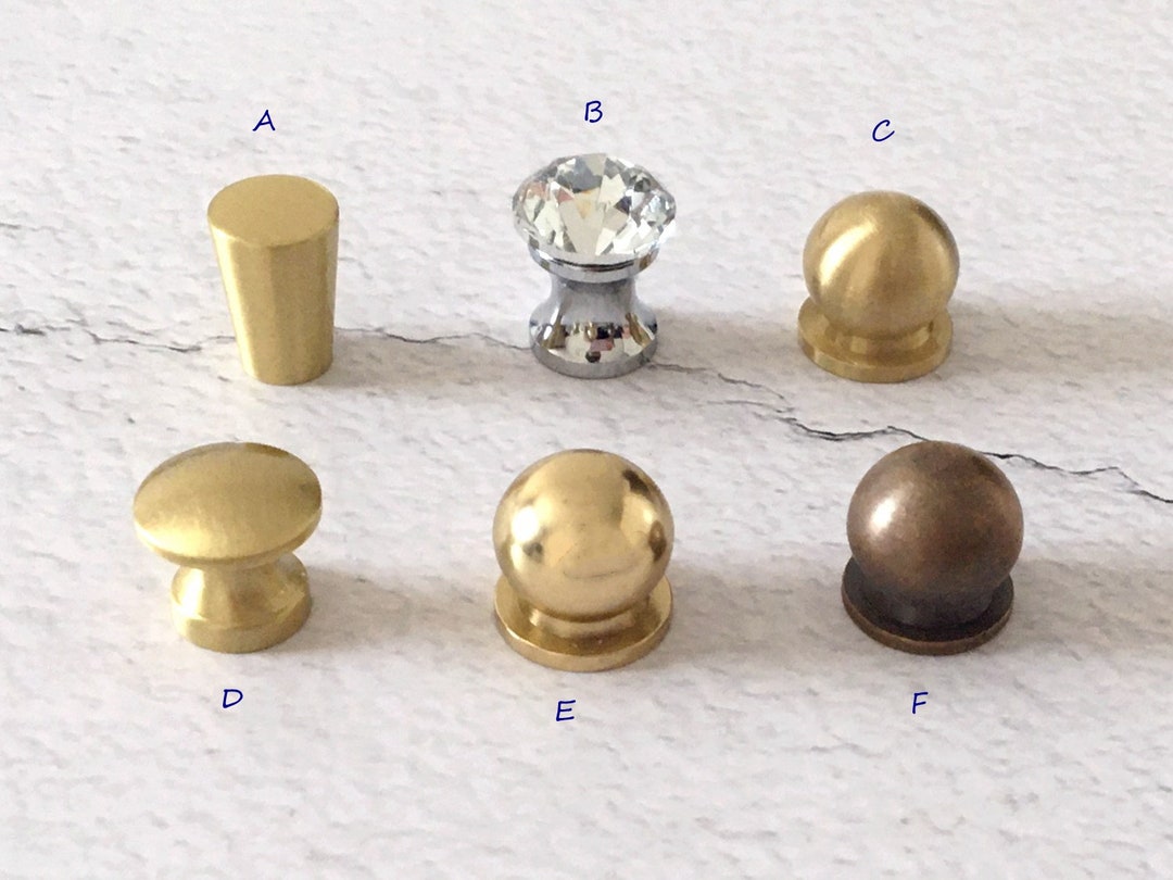 Small Brass Knob Crystal Mini Knob Tiny Glass Knobs Jewelry Box Knob