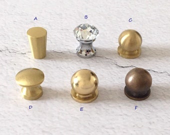 Small Brass Knob Crystal Mini Knob Tiny Glass Knobs Jewelry Box Knob Taper Ball Knobs Drawer Pulls Small Handles Dresser Pull Lynns Hardware