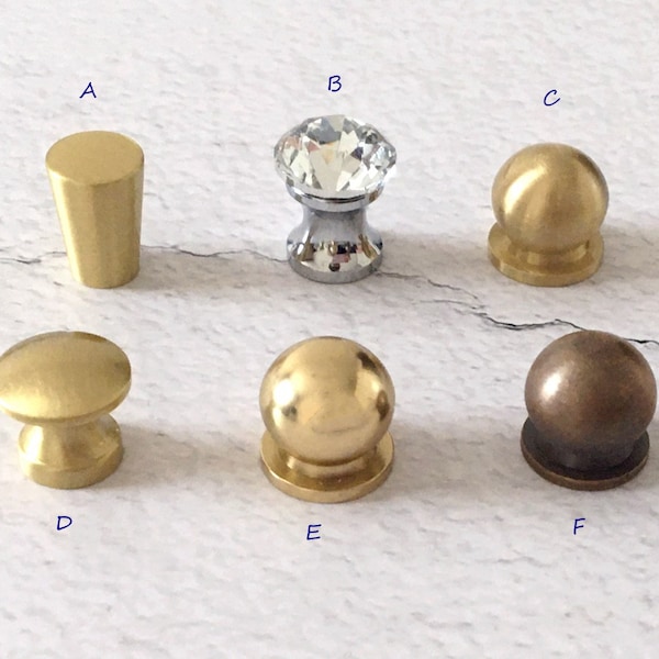 Small Brass Knob Crystal Mini Knob Tiny Glass Knobs Jewelry Box Knob Taper Ball Knobs Drawer Pulls Small Handles Dresser Pull Lynns Hardware