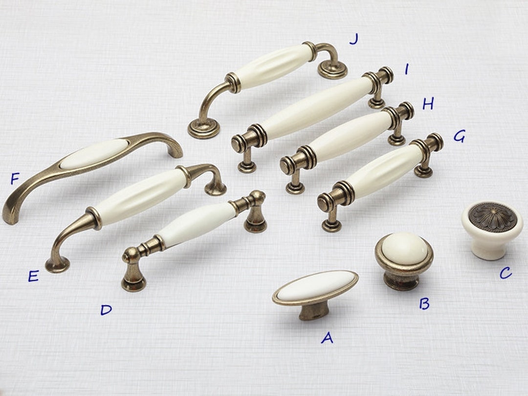 3.75" 5" Cabinet Pull Handle Cream Drawer Knobs Dresser Knob Pulls ...
