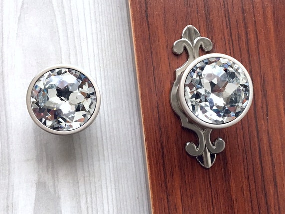 Crystal dresser knobs best sale
