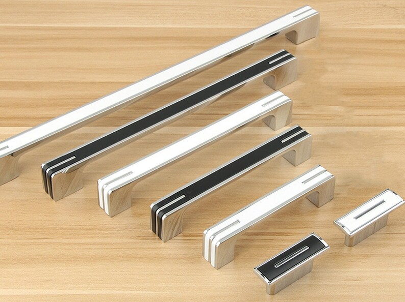 Drawer Handles Cabinet Pull Silver Black White Kitchen Cabinet Etsy
