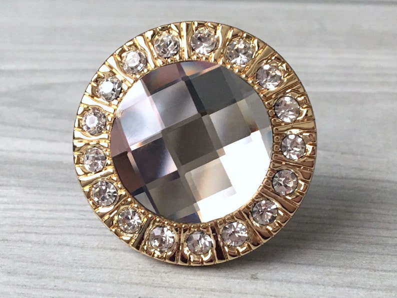 Gold Crystal Drawer Knobs Pulls Handles Glass Knobs Dresser Etsy
