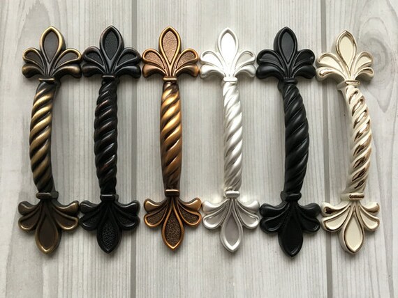 2 5 Fleur De Lis Dresser Drawer Pulls Handles Creamy Etsy