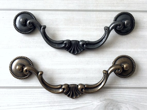 5.5 Vintage Style Drop Bail Dresser Pull Handle Drawer Pulls Handles Rustic  Antique Bronze Black Cabinet Pull Lynns Hardware 5 1/2 140 Mm -  Canada