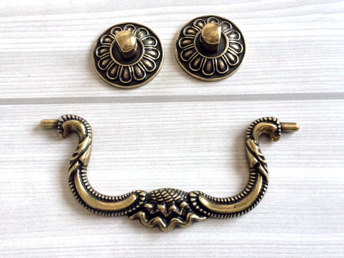 4 Rustic Dresser Pulls Drawer Pull Handles Drop Bail Etsy
