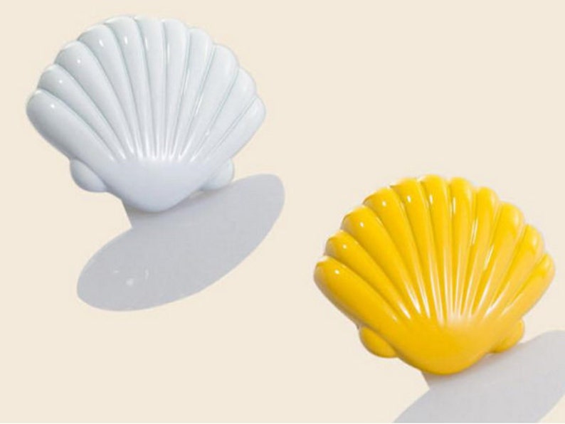 Shell Knob Drawer Knobs Shell Dresser Knob Pull Blue White Etsy