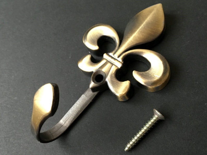Fleur De Lis Wall Hooks Hook Wall Decor Gold Antique Bronze Etsy