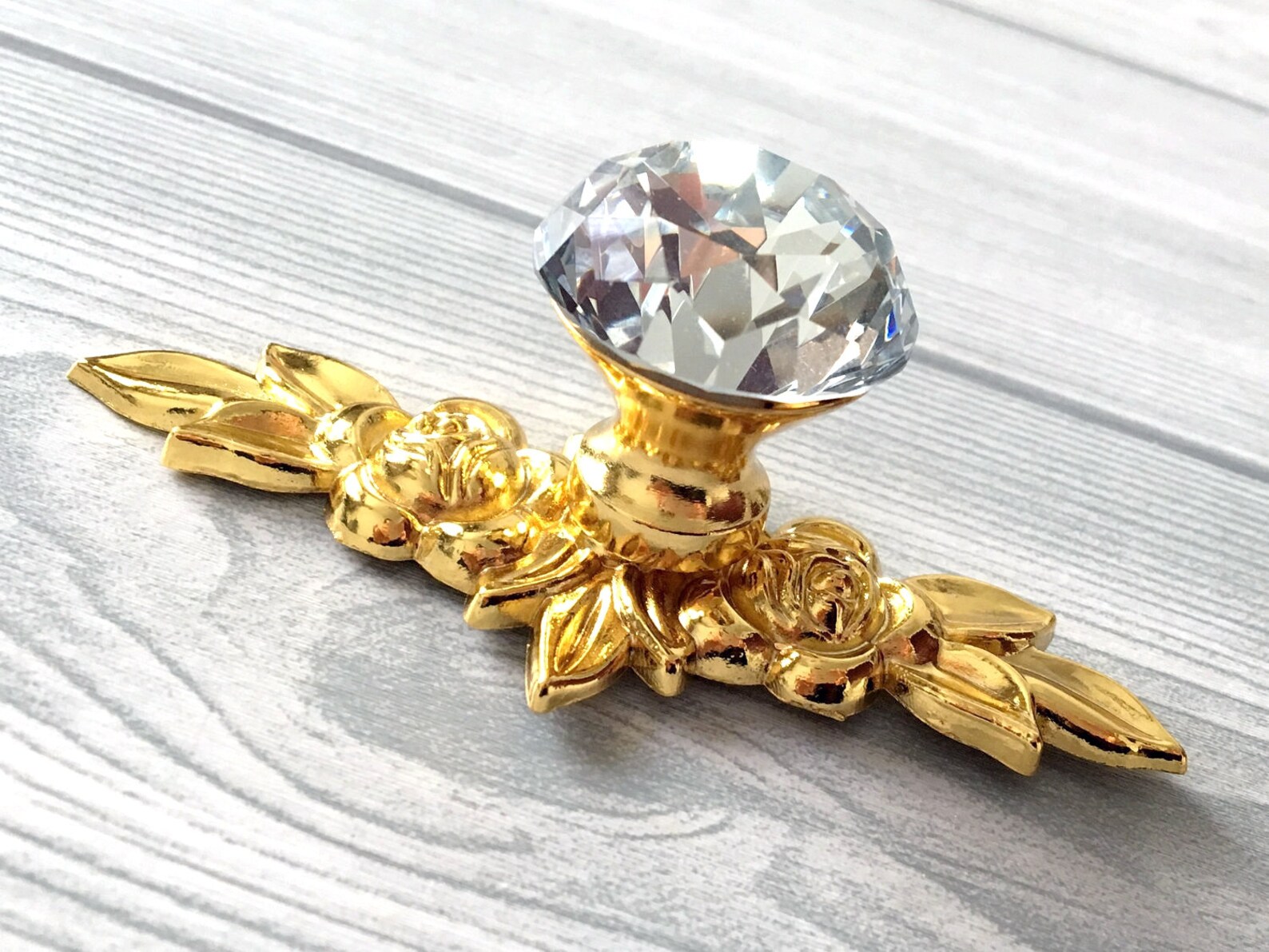 Gold Crystal Drawer Knobs Glass Dresser Knob Pulls Handle Etsy