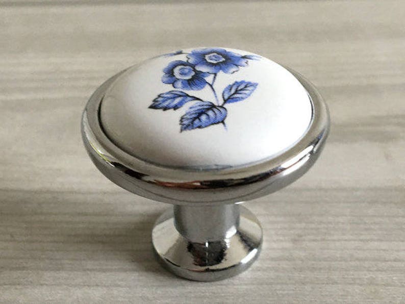 76 mm Blau Blume Küchenschrank Griffe Schrank Türgriff | Etsy