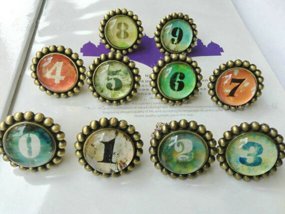 Vintage Look Number Knob Numbered Drawer Knobs Dresser Knob Etsy