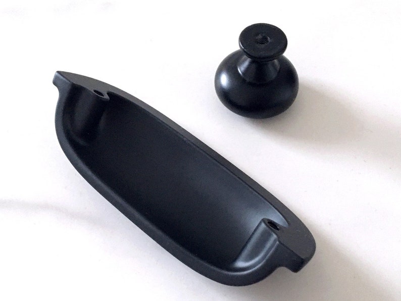 2.5 Black Drawer Pull Cup Drawer Handles Dresser Pulls Etsy