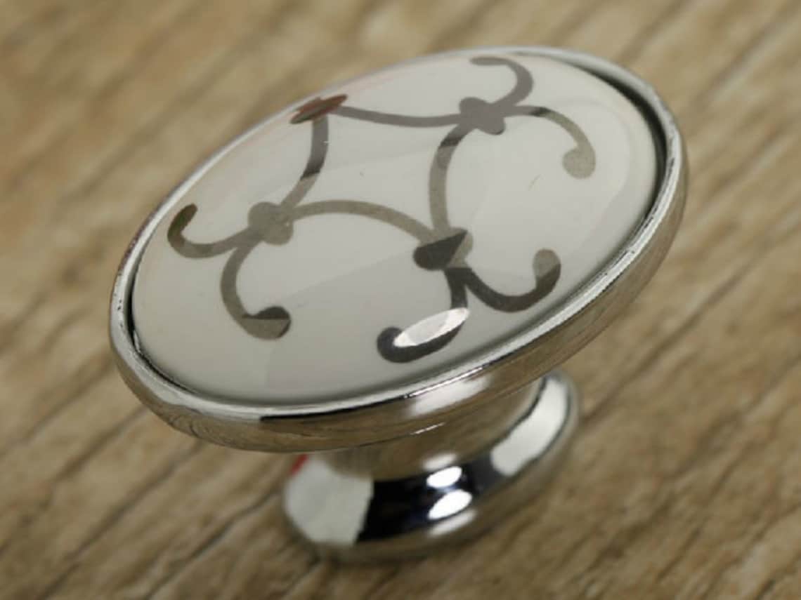 3.75 White Dresser Pulls Drawer Pull Handles Ceramic Etsy