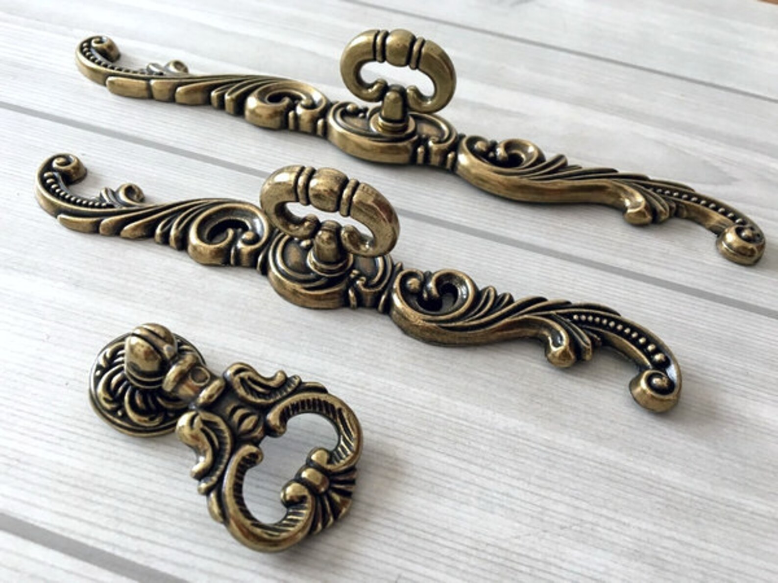 Vintage Style Ring Dresser Knobs Pulls Drawer Pull Handles Etsy