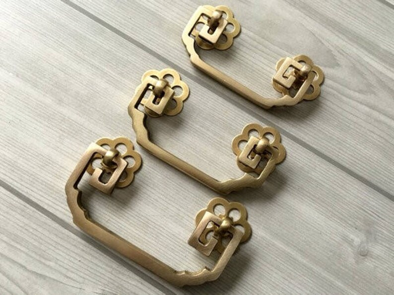 2 5 75 3 Brass Drop Bail Drawer Pull Knob Image 0