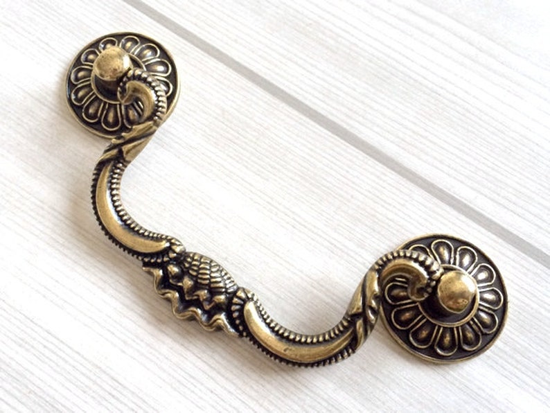 4 Rustic Dresser Pulls Drawer Pull Handles Drop Bail Etsy