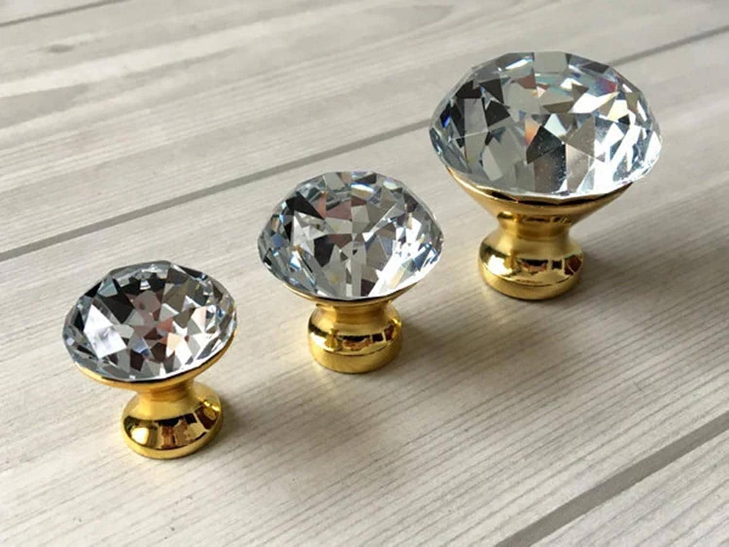 Trusir 20 Pack Crystal Knobs - Dresser Knobs Drawer Knobs Diaond Glass