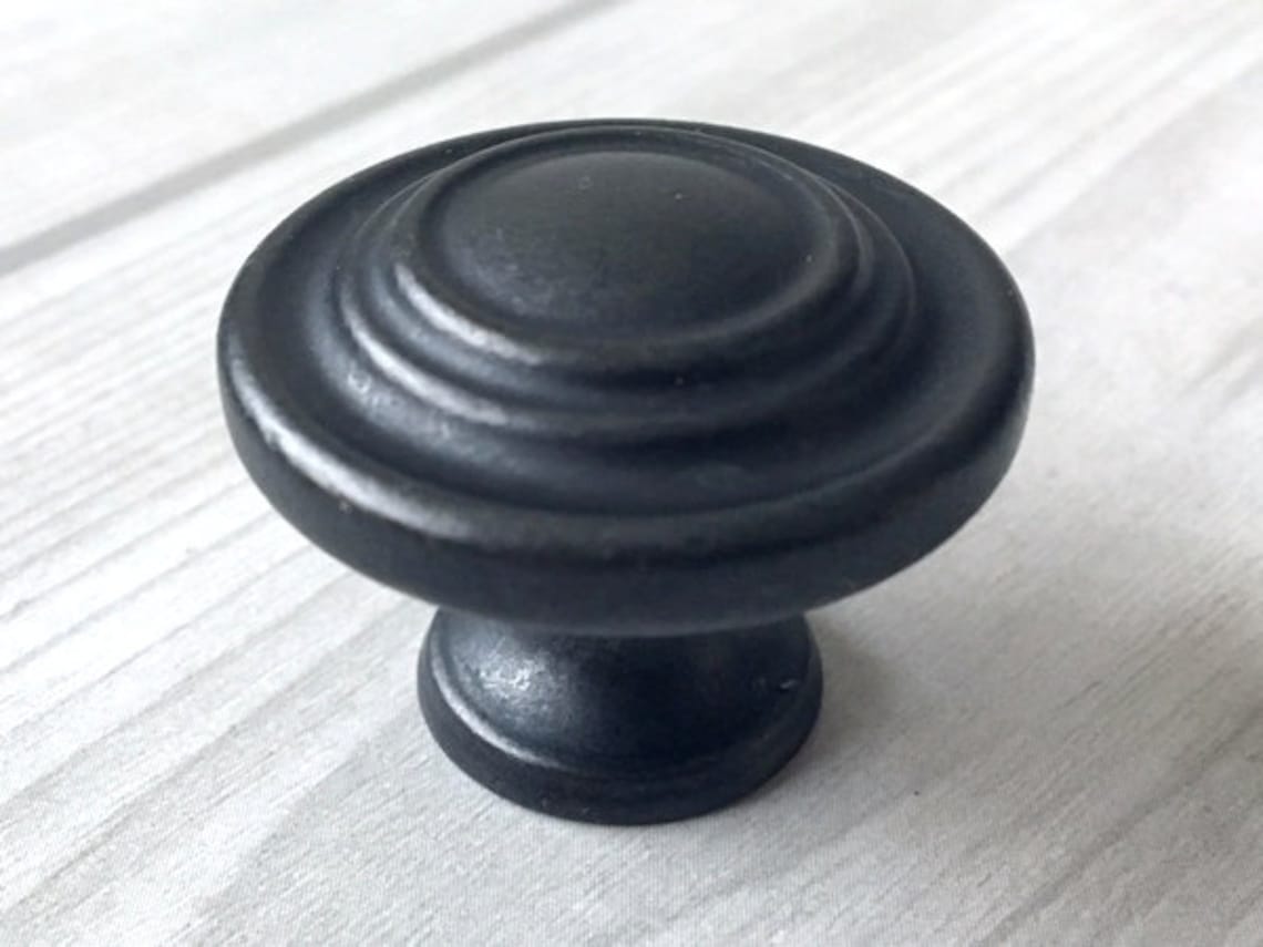 Antique Black Knob Rustic Door Knobs Dresser Knobs Etsy