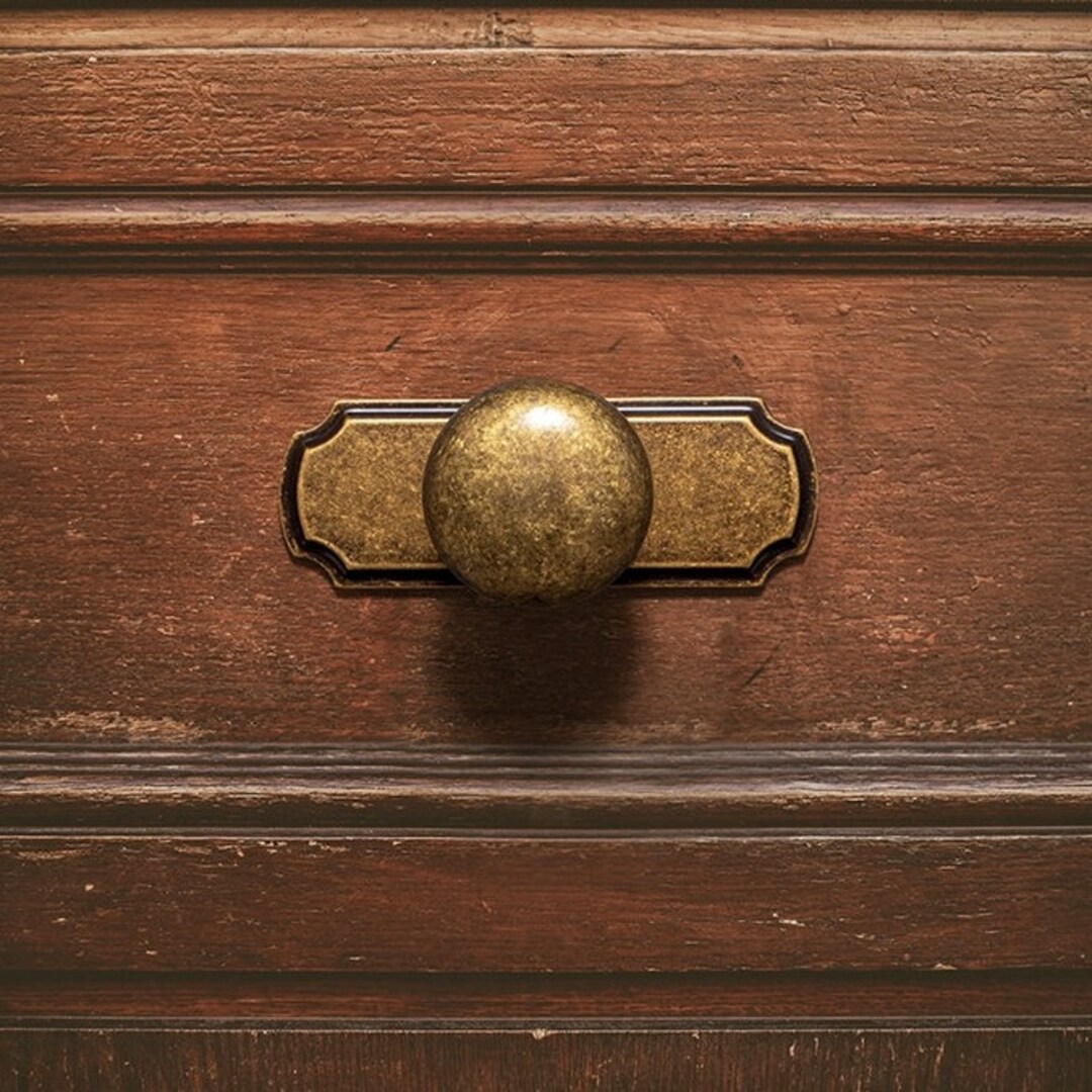 4PCS Antique Drawer Pulls Drop Ring Knobs Pulls Vintage Bronze Cabinet
