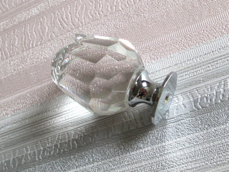 Rose Knobs / Glass Knobs / Crystal Knob / Dresser Knobs / Etsy
