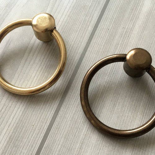 Dia 3.1 80 Mm Large Brass Drop Ring Pull Door Etsy