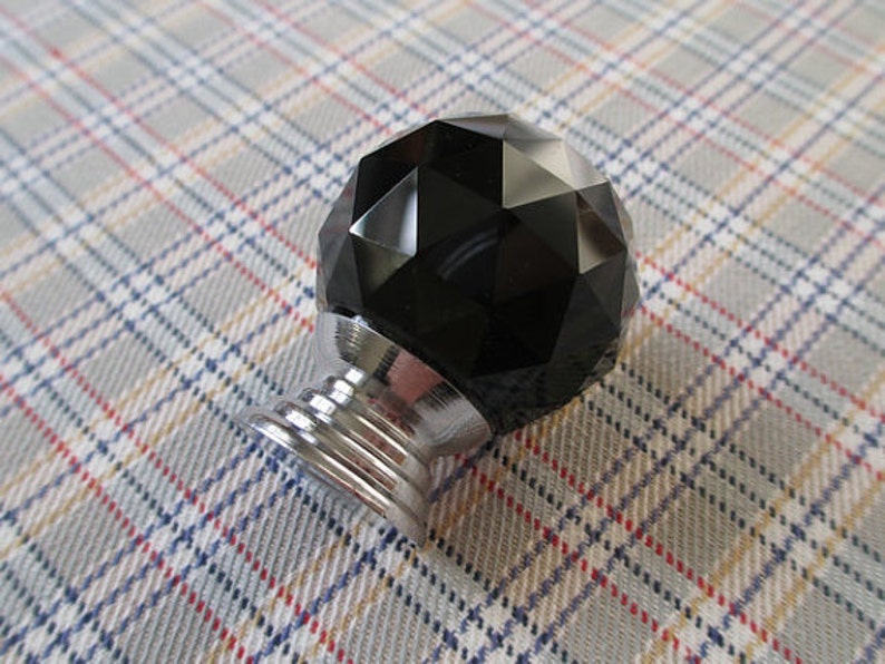 Black Glass Knobs / Dresser Knobs / Drawer Knobs Pulls Handles Etsy