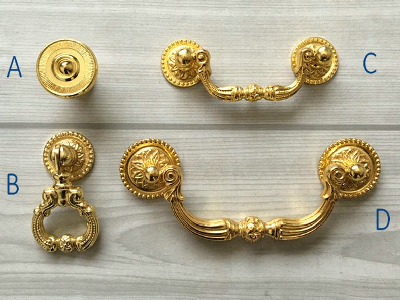 2.5 3.75 Gold Drawer Pull Drop Bail Drawer Pull Etsy