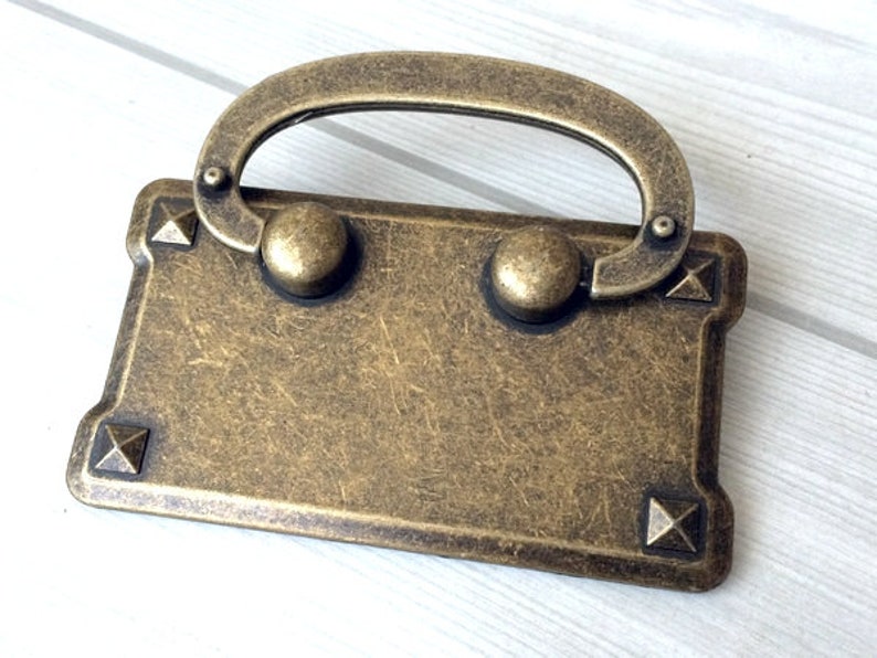 3 Vintage Style Dresser Pulls Drawer Pull Antique Bronze Etsy