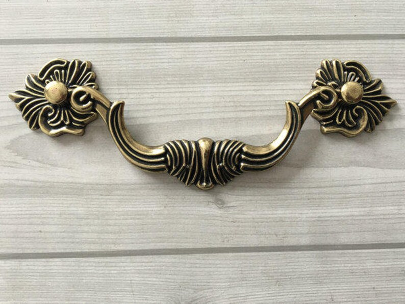5.75 Vintage Style Drop Handle Bail Drawer Pulls Dresser Knobs Pull Handle Antique Bronze Cabinet Handle 5 34 Lynns Hardware 146 mm