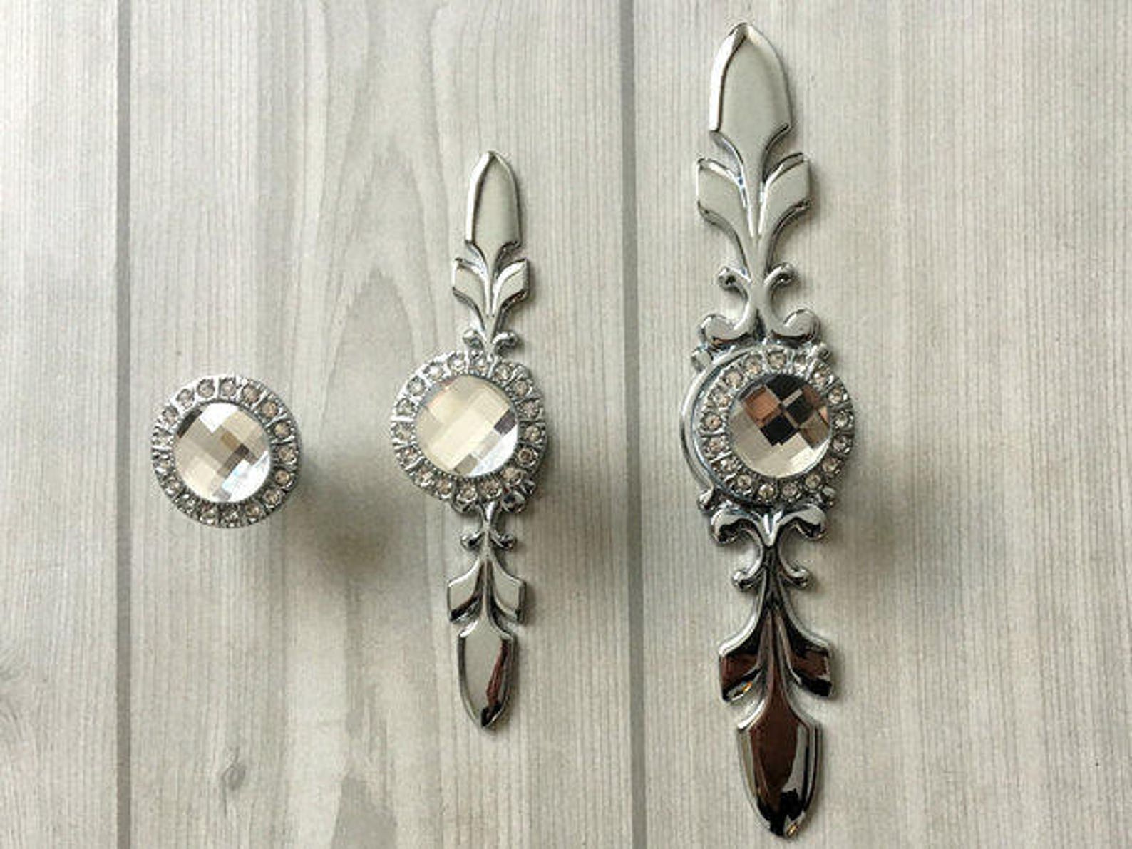 Glass Dresser Knobs / Crystal Drawer Knobs Pulls Handles Etsy