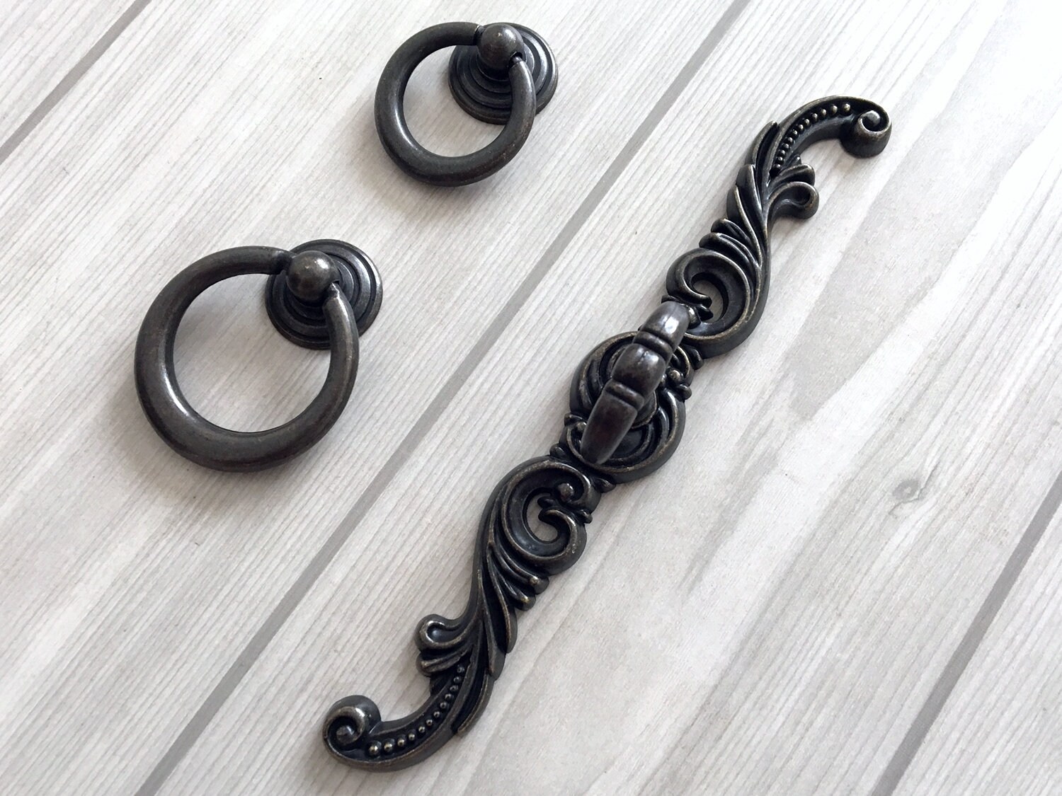 Vintage Style Ring Dresser Knobs Pulls Drawer Pull Handles Etsy