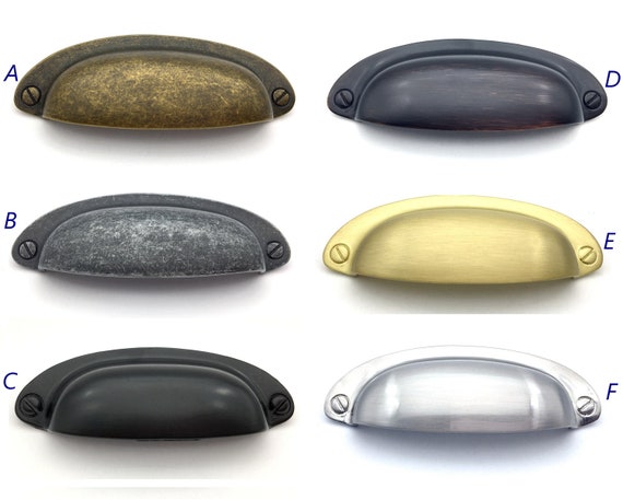 3-1/2 in. (89 mm) Satin Brass Drawer Cup Pull Farm Large 3-1/2 in. (89 mm) Satin Brass Drawer Cup Pull Farm Large
