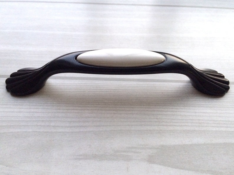 3.75 5 Black White Drawer Pulls Handles Dresser Knobs Pulls Etsy