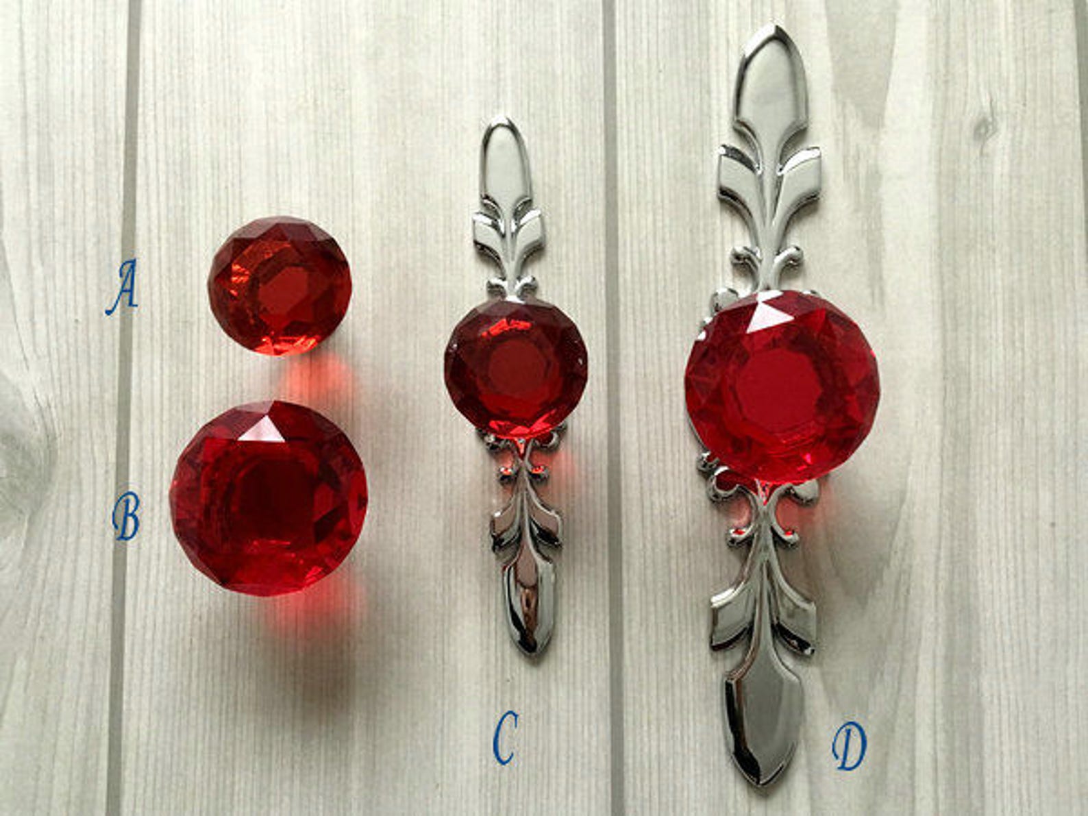 Red Glass Knobs Dresser Knob Pull Crystal Drawer Knobs Pulls Etsy