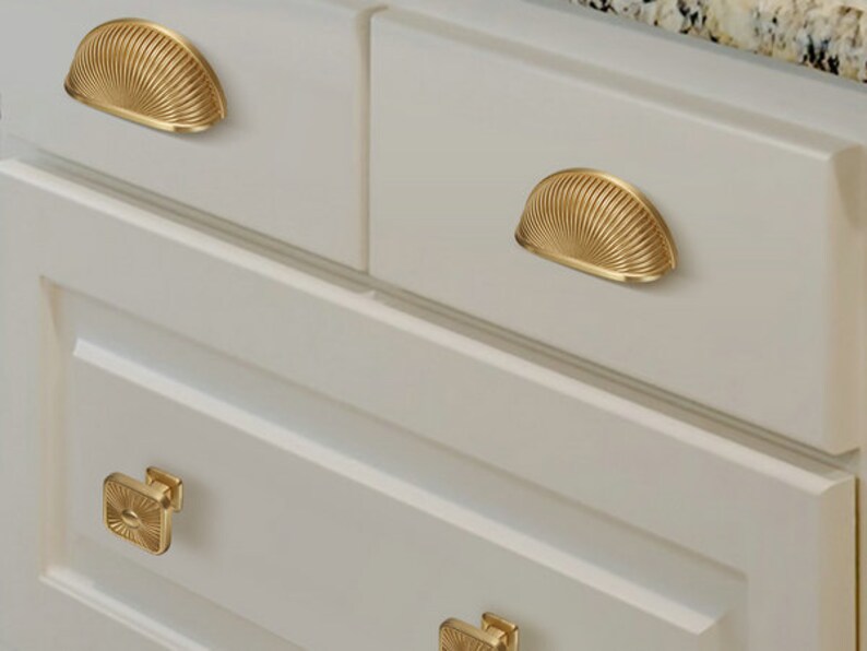 3 Gold Drawer Pull Cup Pull Drawer Pulls Handle Dresser Etsy UK