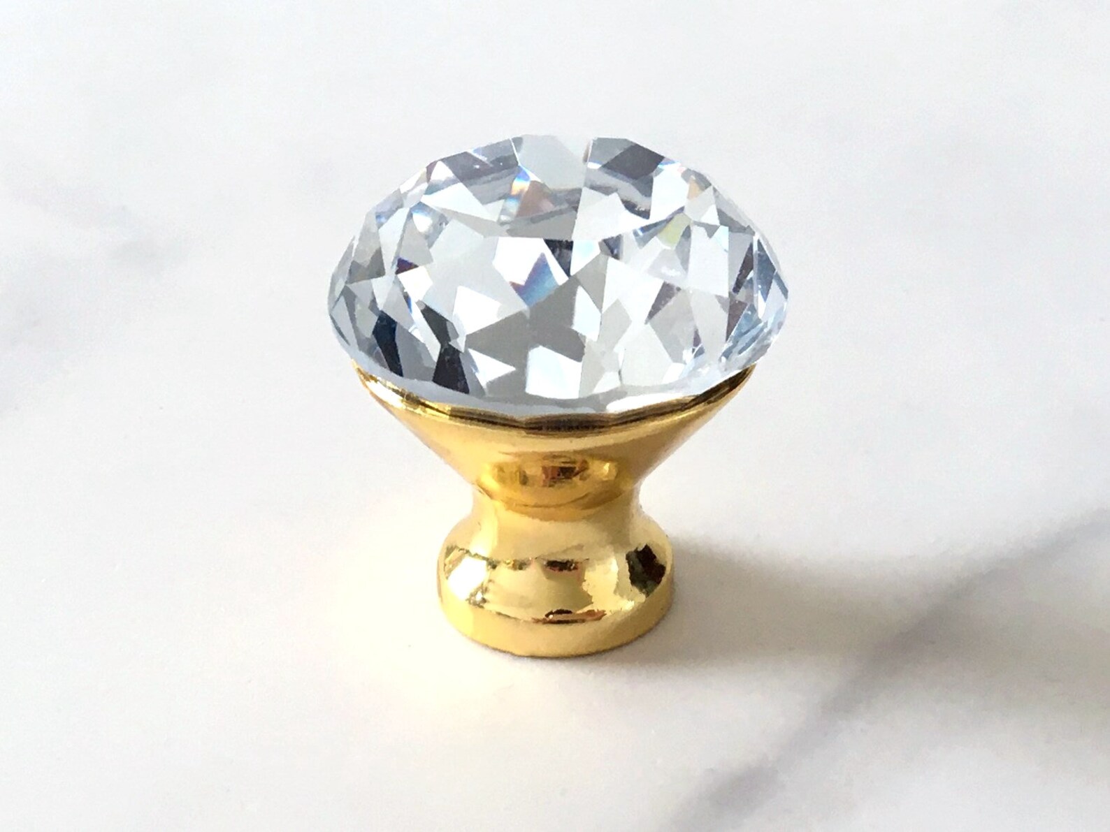 Gold Crystal Knob Glass Knobs Drawer Pull Glass Dresser Knob Etsy