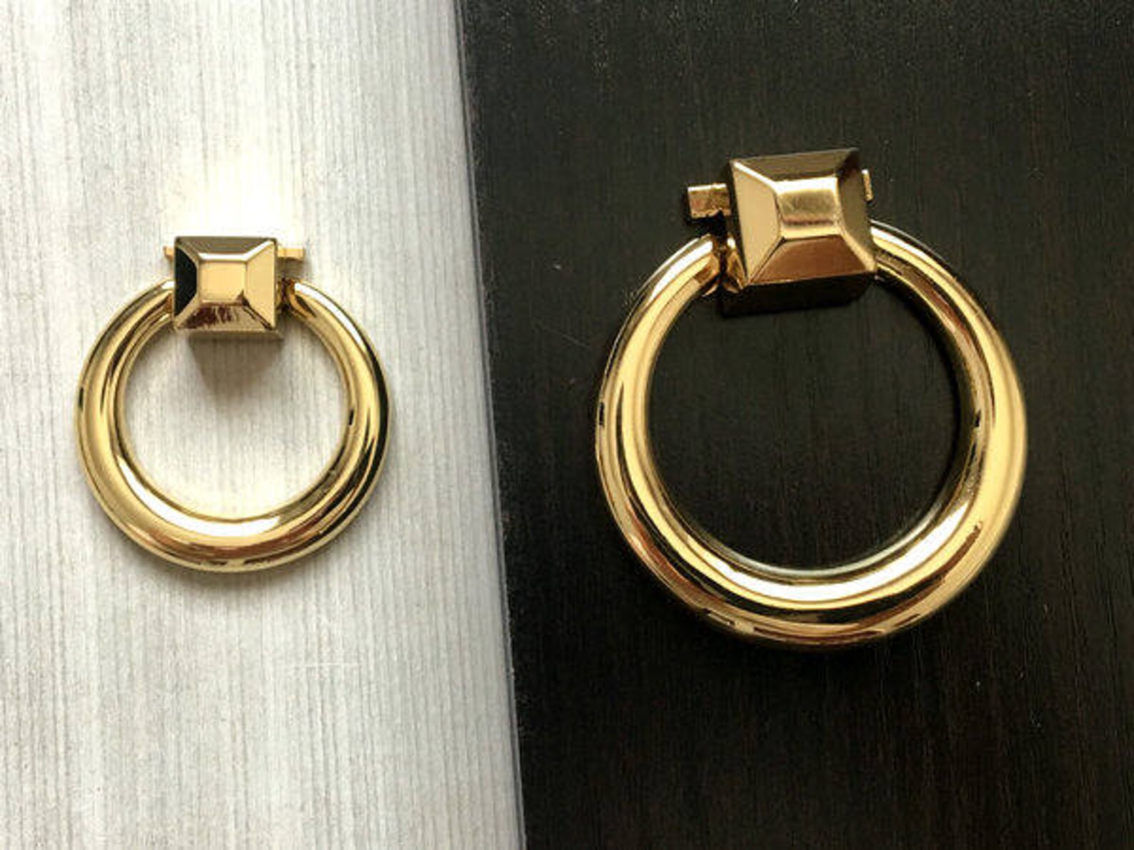 Gold Drop Ring Drawer Knob Dresser Knobs Pulls Handles Pull Etsy