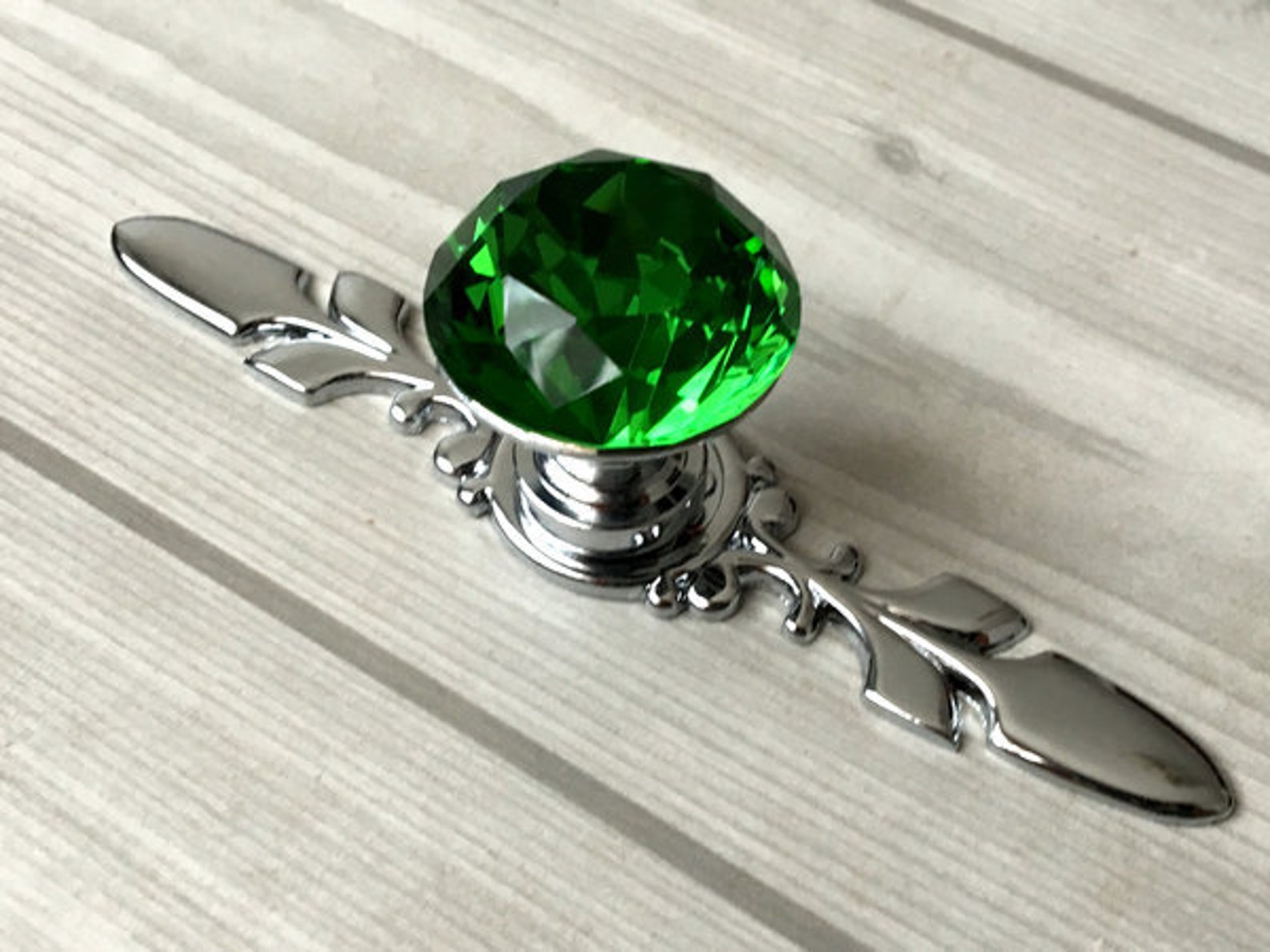 Green Crystal Drawer Knobs Door Pulls Handles Glass Knobs Etsy