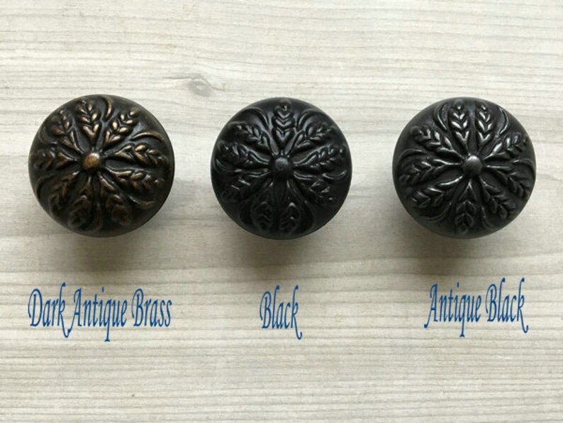 Rustic Dresser Knobs Antique Black Dark Brass Drawer Pulls Etsy
